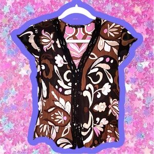 Violet & Claire NY VINTAGE EURO Y2K Fairy Top  S  Bebe Cache Whimsy Flutter Pink